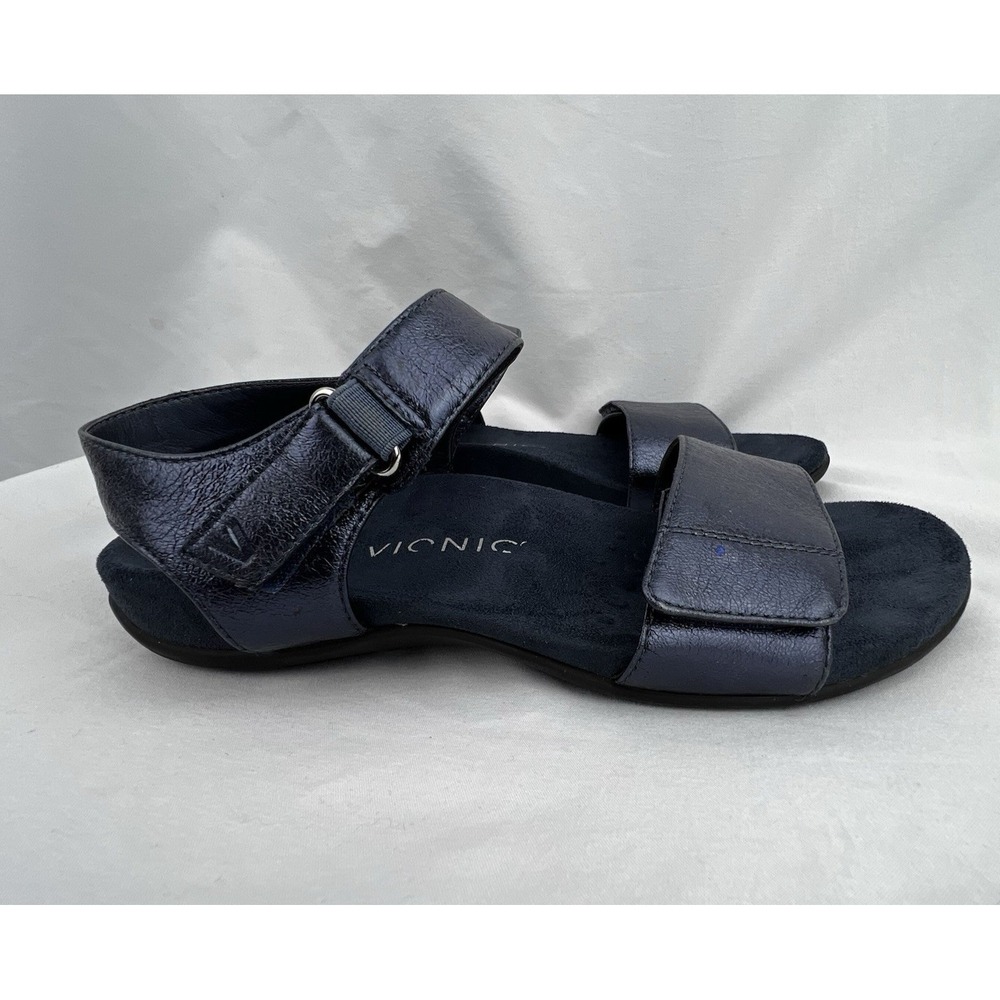 VIONIC Marsala Sandal Blue Metallic 8 WIDE Blueberry Arch Support Sandals